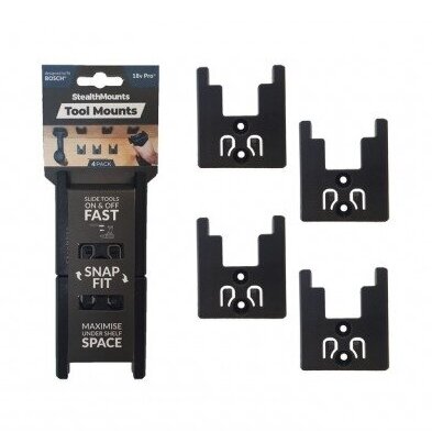 Įrankių laikikliai StealthMounts TM-BO18-BLK-4, skirti "Bosch" 18V, 4 vnt. Įrankių laikikliai StealthMounts TM-BO18-BLK-4, skirti "Bosch" 18V, 4 vnt.