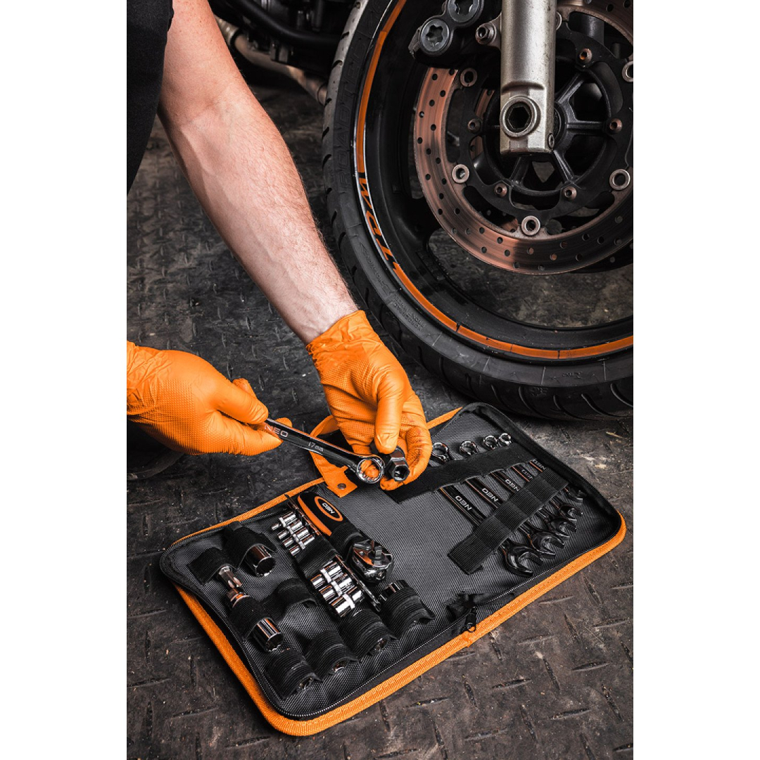 Motociklo įrankių rinkinys - 25 vnt. - minkštas dėklas 1