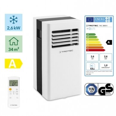 MOBILUS ORO KONDICIONIERIUS TROTEC PAC 2600 X MOBILUS ORO KONDICIONIERIUS TROTEC PAC 2600 X