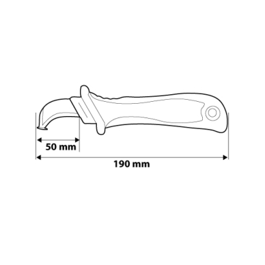 Montuotojo peilis lenktas 190mmVDE, 6