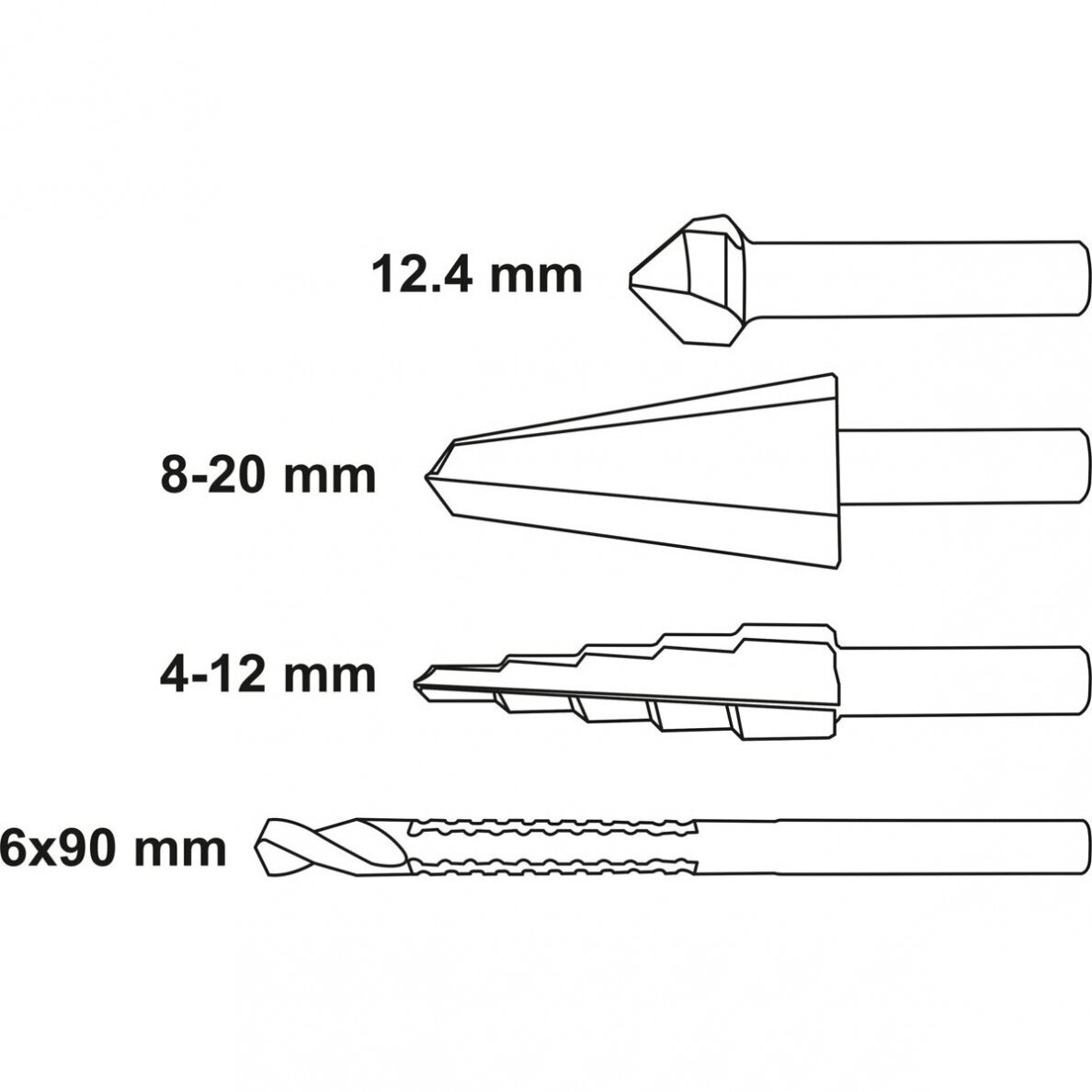 Multi gręžimo komplektas | HSS G | padengti titanu | 4 vnt. (SK1617) 1 Multi gręžimo komplektas | HSS G | padengti titanu | 4 vnt. (SK1617) 1