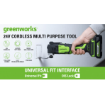 Akumuliatorinis daugiafunkcinis įrankis Greenworks G24MT, 24 V, (tik įrankis)