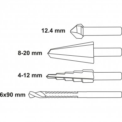 Multi gręžimo komplektas | HSS G | padengti titanu | 4 vnt. (SK1617) 1 Multi gręžimo komplektas | HSS G | padengti titanu | 4 vnt. (SK1617) 1