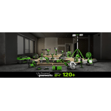 Akumuliatorinis daugiafunkcinis įrankis Greenworks G24MT, 24 V, (tik įrankis) 6 Akumuliatorinis daugiafunkcinis įrankis Greenworks G24MT, 24 V, (tik įrankis) 6