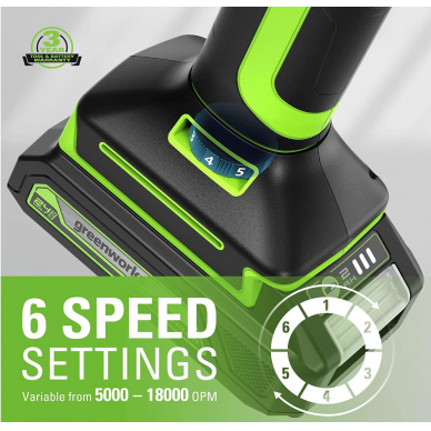 Akumuliatorinis daugiafunkcinis įrankis Greenworks G24MT, 24 V, (tik įrankis) 7 Akumuliatorinis daugiafunkcinis įrankis Greenworks G24MT, 24 V, (tik įrankis) 7