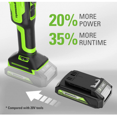 Akumuliatorinis daugiafunkcinis įrankis Greenworks G24MT, 24 V, (tik įrankis) 9 Akumuliatorinis daugiafunkcinis įrankis Greenworks G24MT, 24 V, (tik įrankis) 9