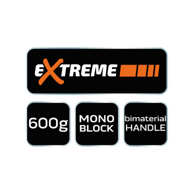 Mūrinis plaktukas (siauras) 600 g, monoblokas, bimaterialinė rankena 5 Mūrinis plaktukas (siauras) 600 g, monoblokas, bimaterialinė rankena 5