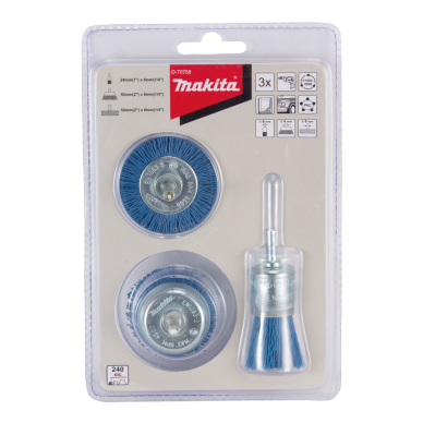 Nailoniniai šepečiai Makita D-70758, 3vnt., suktuvui P240 2