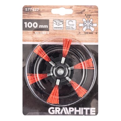 nailono šepetys, 100 mm, su 6 mm 1 nailono šepetys, 100 mm, su 6 mm 1