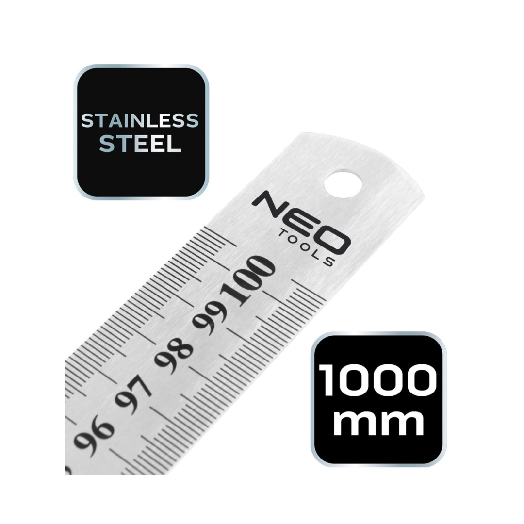 Nerūdijančio plieno liniuotė, 100 cm 7