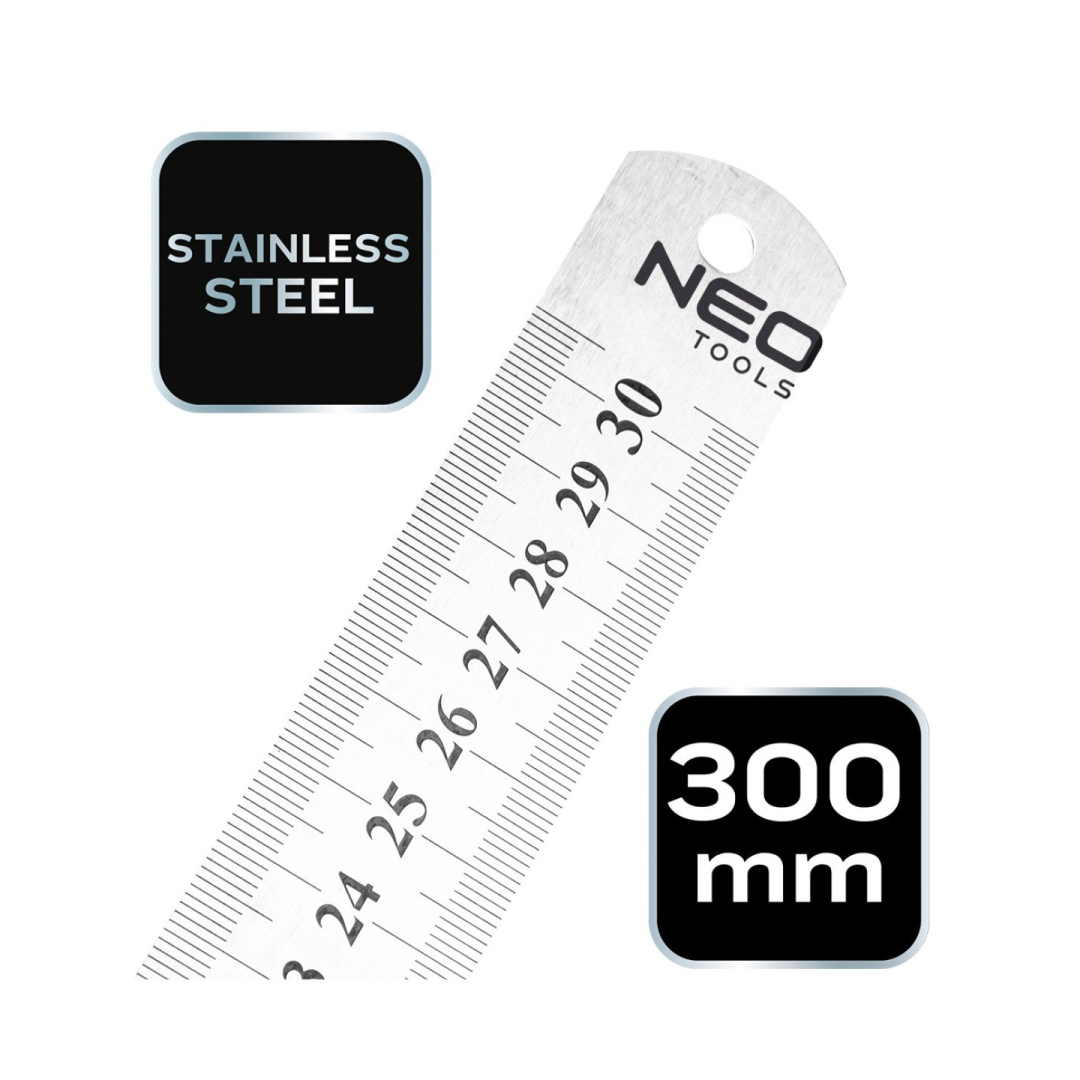 Nerūdijančio plieno liniuotė, 30 cm 7 Nerūdijančio plieno liniuotė, 30 cm 7