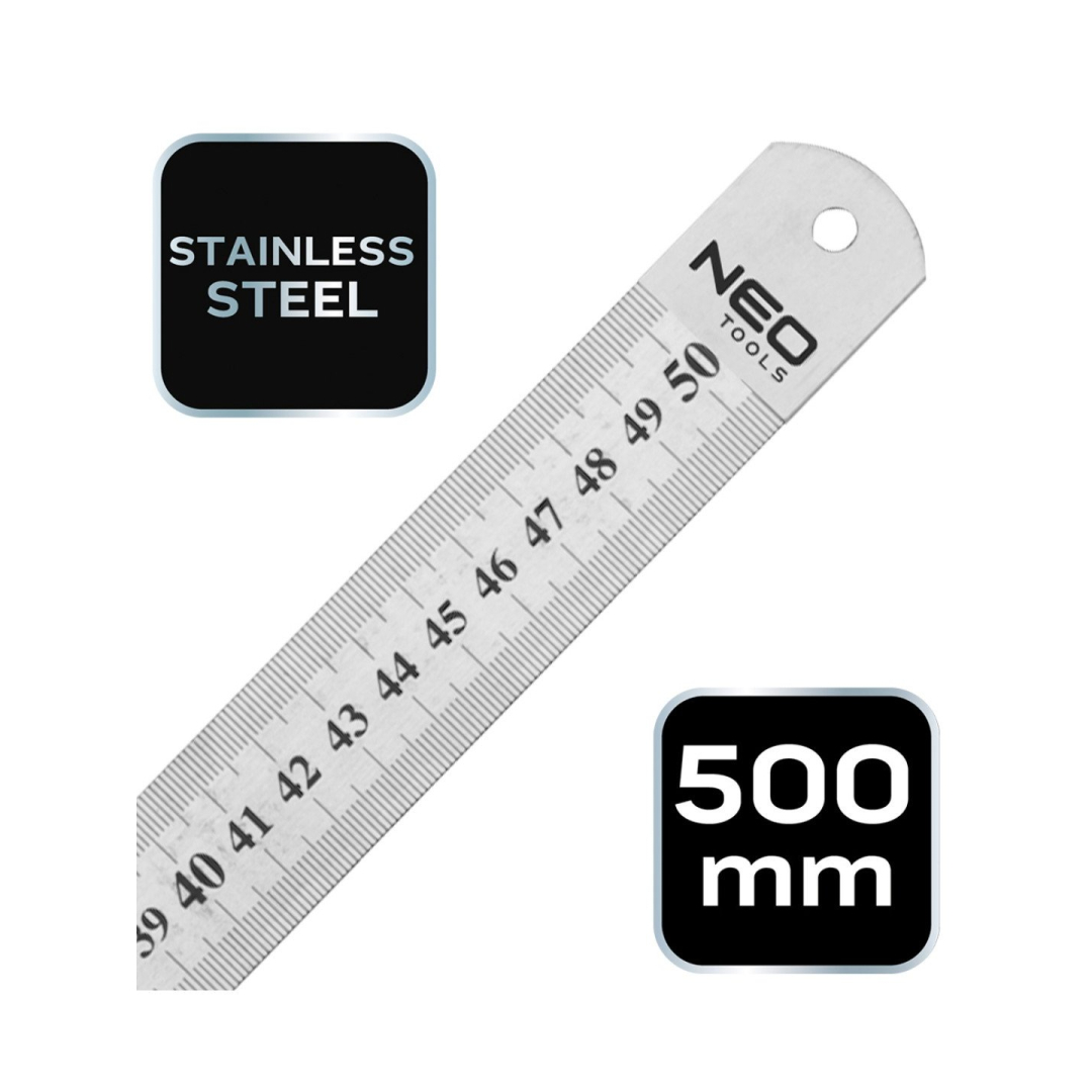 Nerūdijančio plieno liniuotė, 50 cm 7 Nerūdijančio plieno liniuotė, 50 cm 7