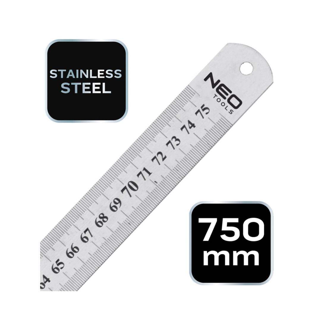 Nerūdijančio plieno liniuotė, 75 cm 7 Nerūdijančio plieno liniuotė, 75 cm 7