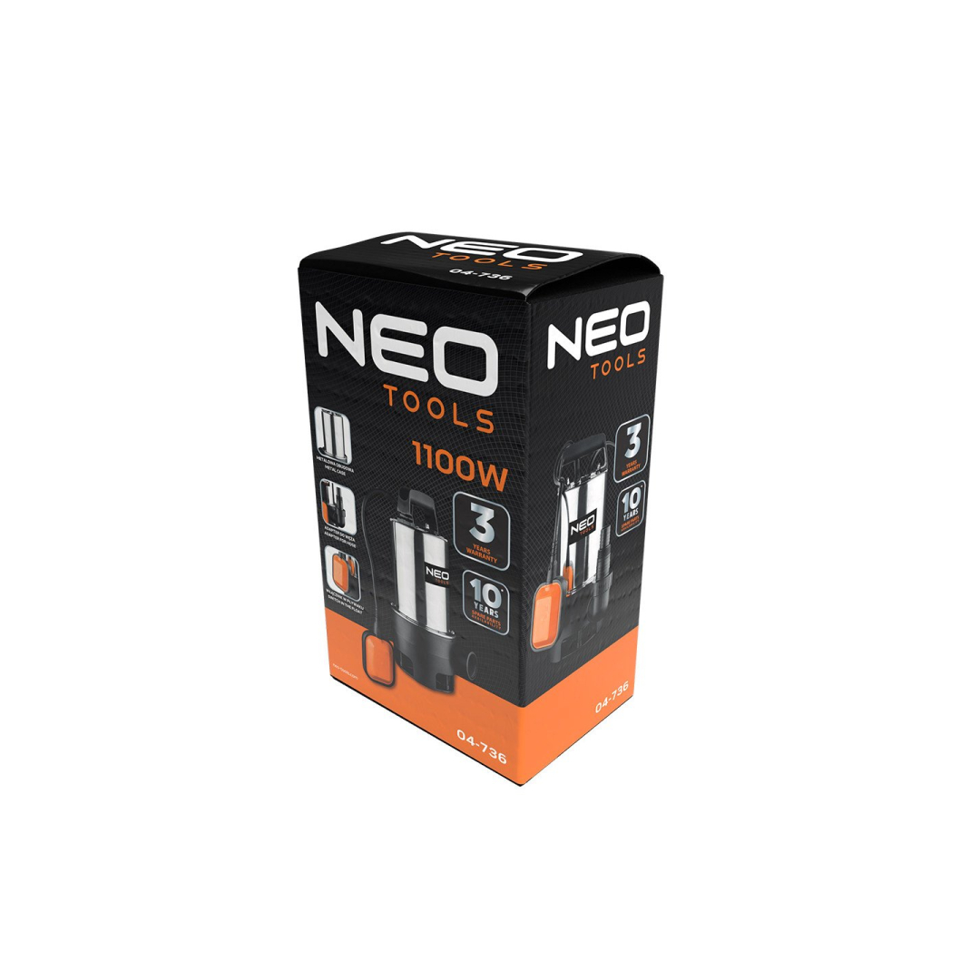 Nešvaraus vandens panardinamas siurblys NEO TOOLS 04-736, 1100W 1 Nešvaraus vandens panardinamas siurblys NEO TOOLS 04-736, 1100W 1