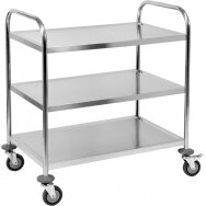 Nerūdijančio plieno serviravimo vežimėlis su 3 lentynom 860x530x950 (YG-09091)
