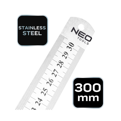 Nerūdijančio plieno liniuotė, 30 cm 7 Nerūdijančio plieno liniuotė, 30 cm 7