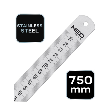 Nerūdijančio plieno liniuotė, 75 cm 7 Nerūdijančio plieno liniuotė, 75 cm 7