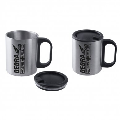 Nerūdijančio plieno puodelis su dangteliu DEDRA DED69201 Nerūdijančio plieno puodelis su dangteliu DEDRA DED69201