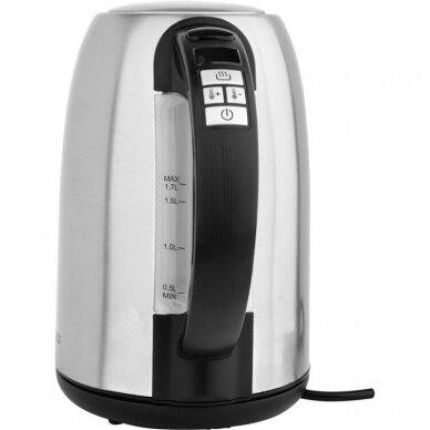 Nerūdijančio plieno virdulys Lund su temparatūros kontrole, 1,7l, 2200W 2