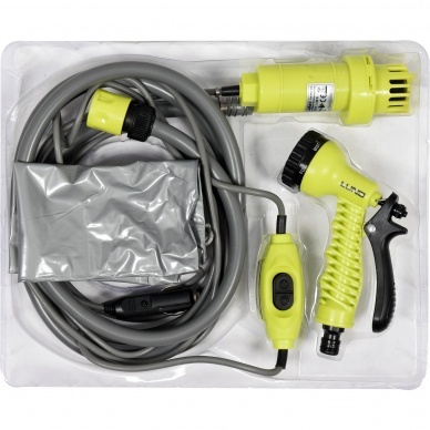 Nešiojama turistinė plovyklė / dušas Lund 12 V, 20 l / min Nešiojama turistinė plovyklė / dušas Lund 12 V, 20 l / min