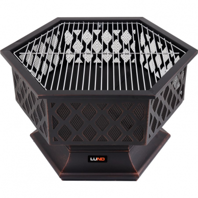 Dekoratyvinis židinys su grotelėmis, grilis Lund 99703, 70X60 cm 2 Dekoratyvinis židinys su grotelėmis, grilis Lund 99703, 70X60 cm 2