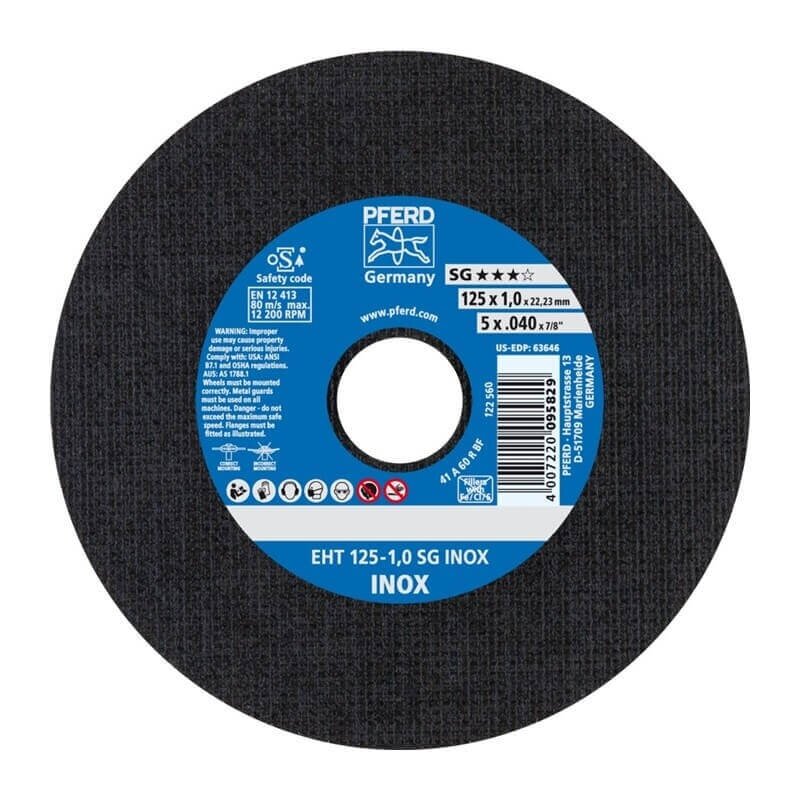Nerūd. plieno pjovimo diskas PFERD EHT125-1,0mm SG INOX Nerūd. plieno pjovimo diskas PFERD EHT125-1,0mm SG INOX