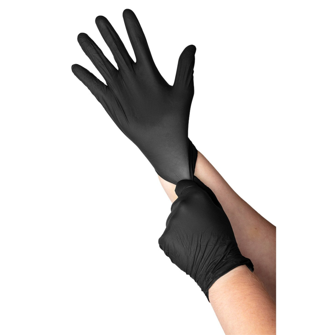 Nitrilo pirštinės, juodos, 100 vnt., L dydžio 7
