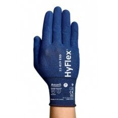 Apsauginės pirštinės Ansell HyFlex 11-819 ESD, 10 dydis, itin plonos, nailonas, spandex, anglis
