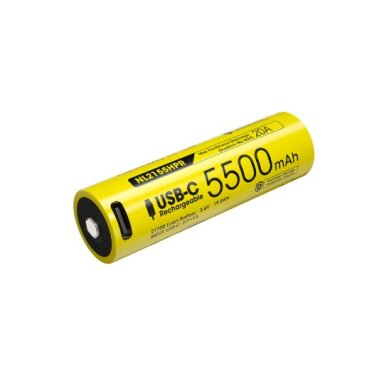 Nitecore NL2155HPR rechargeable 21700 Li-ion battery – 5500mAh, 20A continuous discharge, USC-C Nitecore NL2155HPR rechargeable 21700 Li-ion battery – 5500mAh, 20A continuous discharge, USC-C