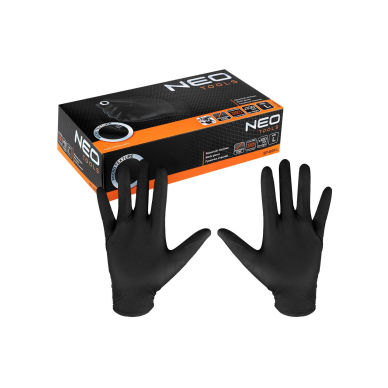 Nitrilo pirštinės, juodos, 100 vnt., L dydžio