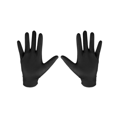 Nitrilo pirštinės, juodos, 100 vnt., M dydžio 5