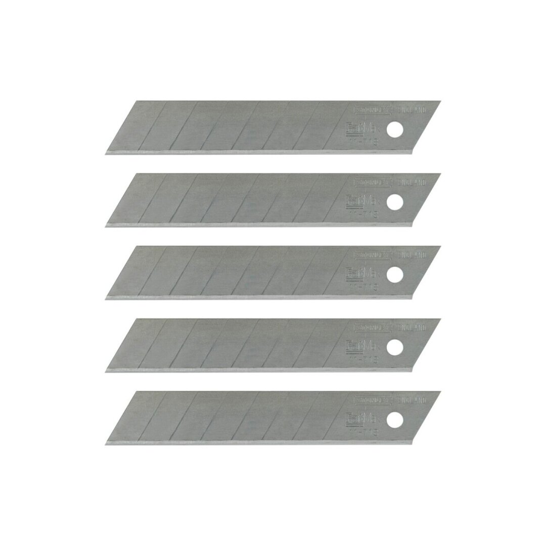 Nulaužiamos geležtės peiliui STANLEY , 18 mm, 5 vnt.  0-11-718 7