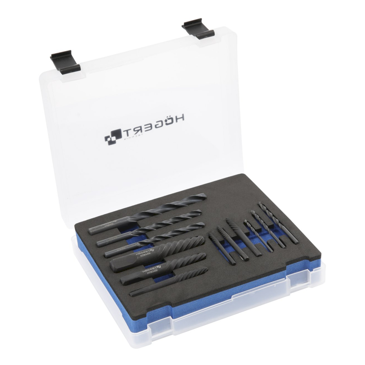 Nulūžusių varžtų išsukėjų komplektas / M3-M24, HOGERT HT8G400 Nulūžusių varžtų išsukėjų komplektas / M3-M24, HOGERT HT8G400