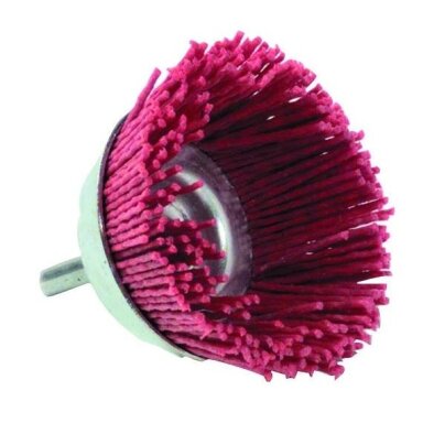 Nylon cup brush for drill, Ø45mm, 1/4" HEX shank Nylon cup brush for drill, Ø45mm, 1/4" HEX shank