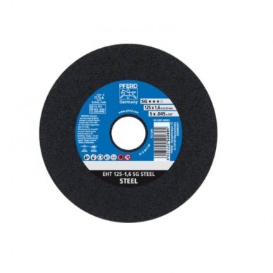 Ø125x1,6 mm pjovimo diskas PFERD A46 SG 1 Ø125x1,6 mm pjovimo diskas PFERD A46 SG 1