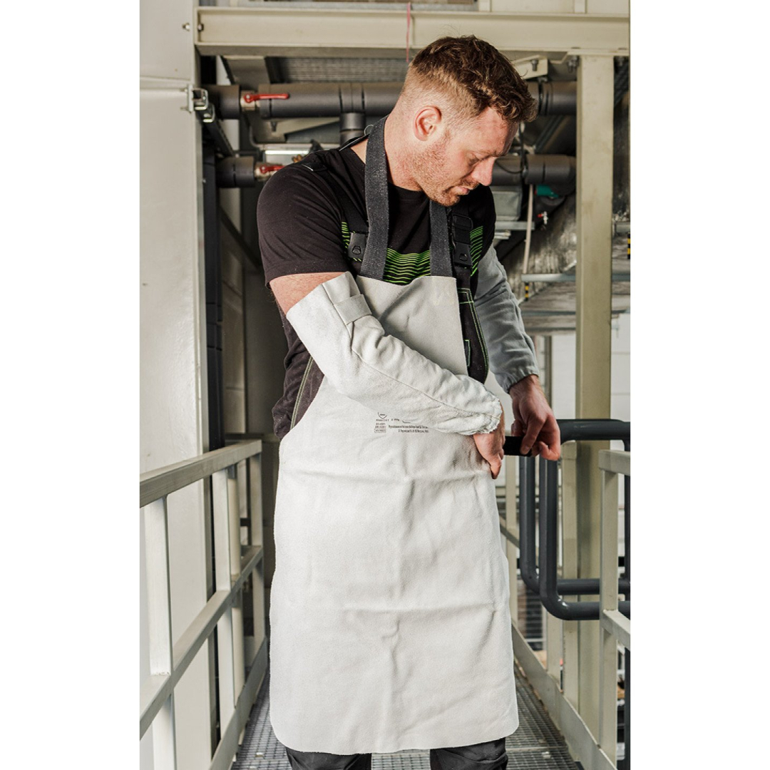 Odinė suvirinimo prijuostė 60 x 90 cm, medvilninės juostelės 2