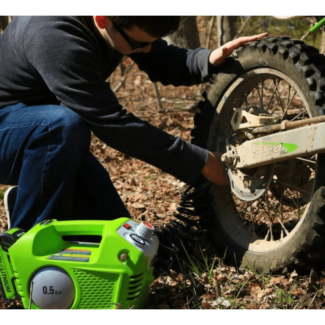 Akumuliatorinis oro kompresorius Greenworks G24AC, 24 V, (tik įrankis) 4 Akumuliatorinis oro kompresorius Greenworks G24AC, 24 V, (tik įrankis) 4