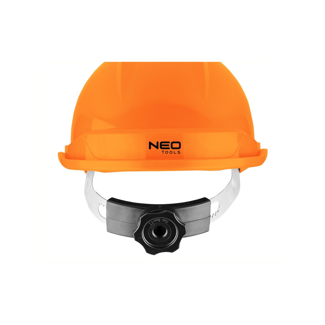 Oranžinis pramoninis šalmas su dirželiu ant smakro 7 Oranžinis pramoninis šalmas su dirželiu ant smakro 7