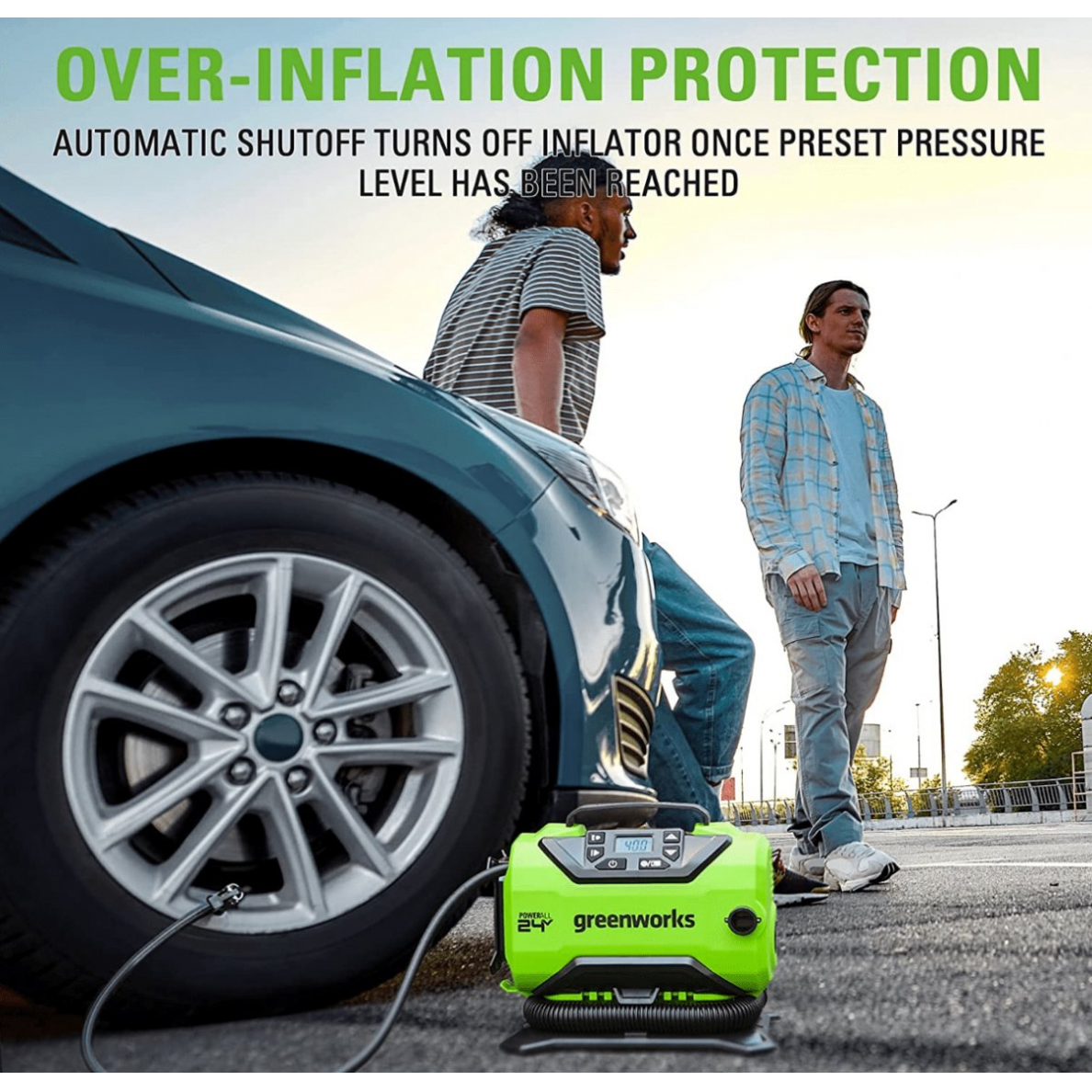 Akumuliatorinis oro kompresorius Greenworks G24IN, 24 V, (tik įrankis) 3 Akumuliatorinis oro kompresorius Greenworks G24IN, 24 V, (tik įrankis) 3