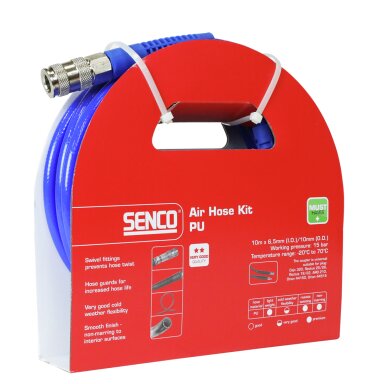 Oro žarnos rinkinys Senco PU 6,5mm (10mm išorė), 10m Oro žarnos rinkinys Senco PU 6,5mm (10mm išorė), 10m