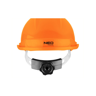 Oranžinis pramoninis šalmas su dirželiu ant smakro 7