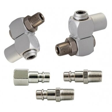 Orinių šarnyrų ir antgalių rinkinys 1/4", 5 vnt. (2+3) (LF-18)