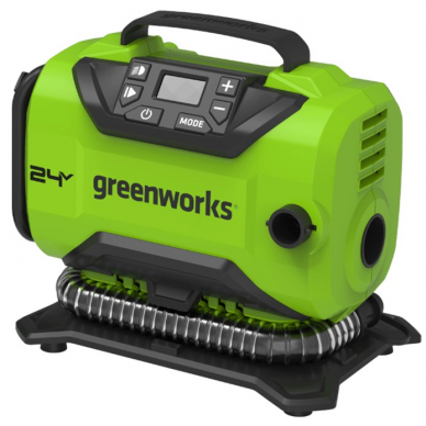 Akumuliatorinis oro kompresorius Greenworks G24IN, 24 V, (tik įrankis) 1 Akumuliatorinis oro kompresorius Greenworks G24IN, 24 V, (tik įrankis) 1