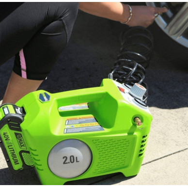 Akumuliatorinis oro kompresorius Greenworks G24AC, 24 V, (tik įrankis) 2 Akumuliatorinis oro kompresorius Greenworks G24AC, 24 V, (tik įrankis) 2