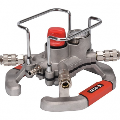 Pneumatinis paskirstytojas su slėgio valdymu Yato, 4 lizdai Pneumatinis paskirstytojas su slėgio valdymu Yato, 4 lizdai