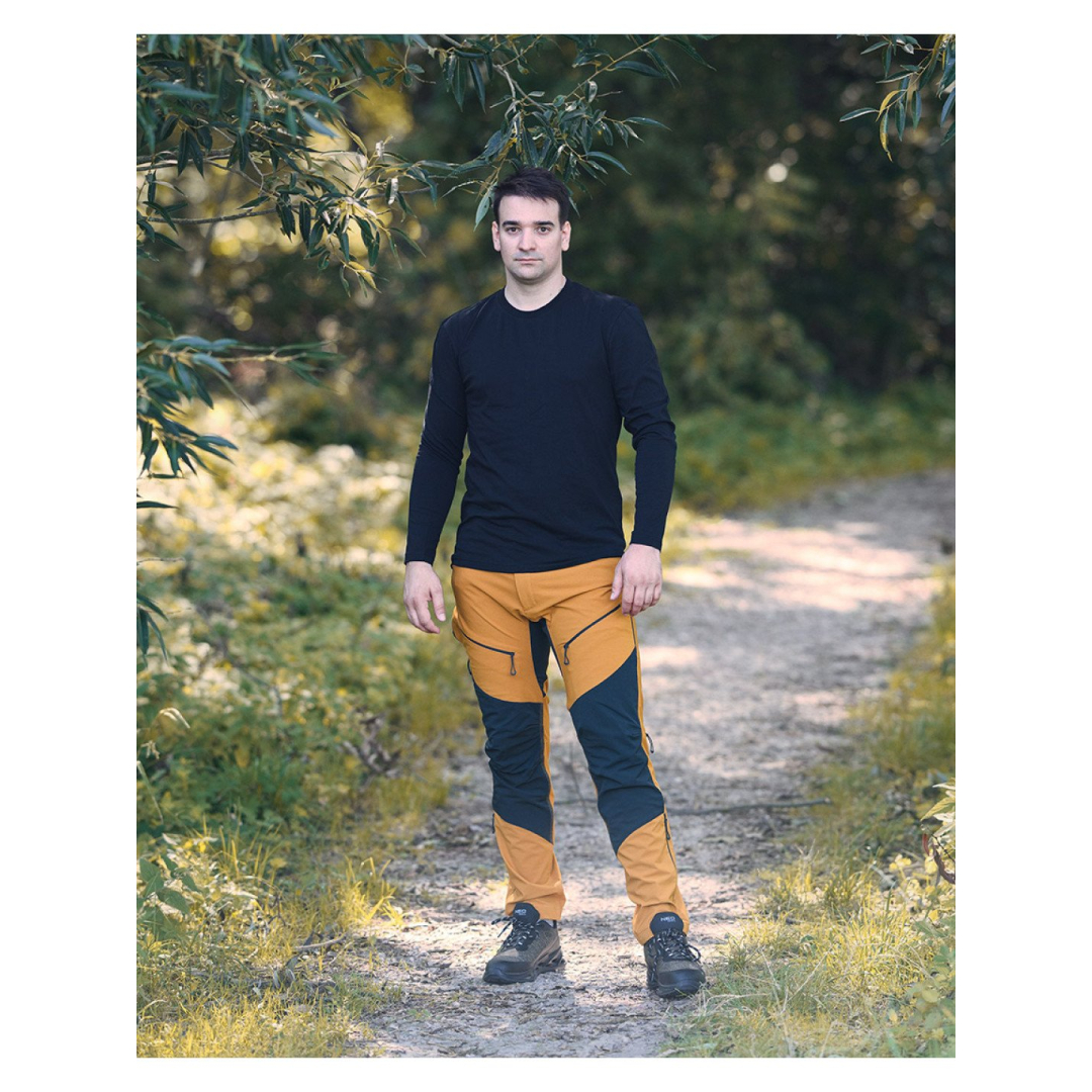 OUTDOOR darbinės kelnės, 4 kryptimis, garstyčių spalvos, dydis XXL 1