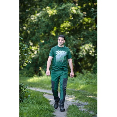 OUTDOOR darbinės kelnės, 4 krypčių ruožas, žaliai pilka, dydis XXXL 2