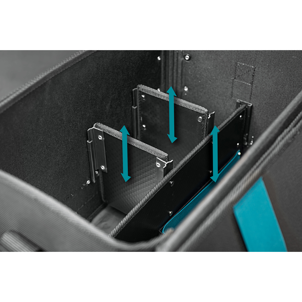 Papildomai sutvirtintas įrankių krepšys su reguliuojamais skyriais Makita E-15394 4 Papildomai sutvirtintas įrankių krepšys su reguliuojamais skyriais Makita E-15394 4