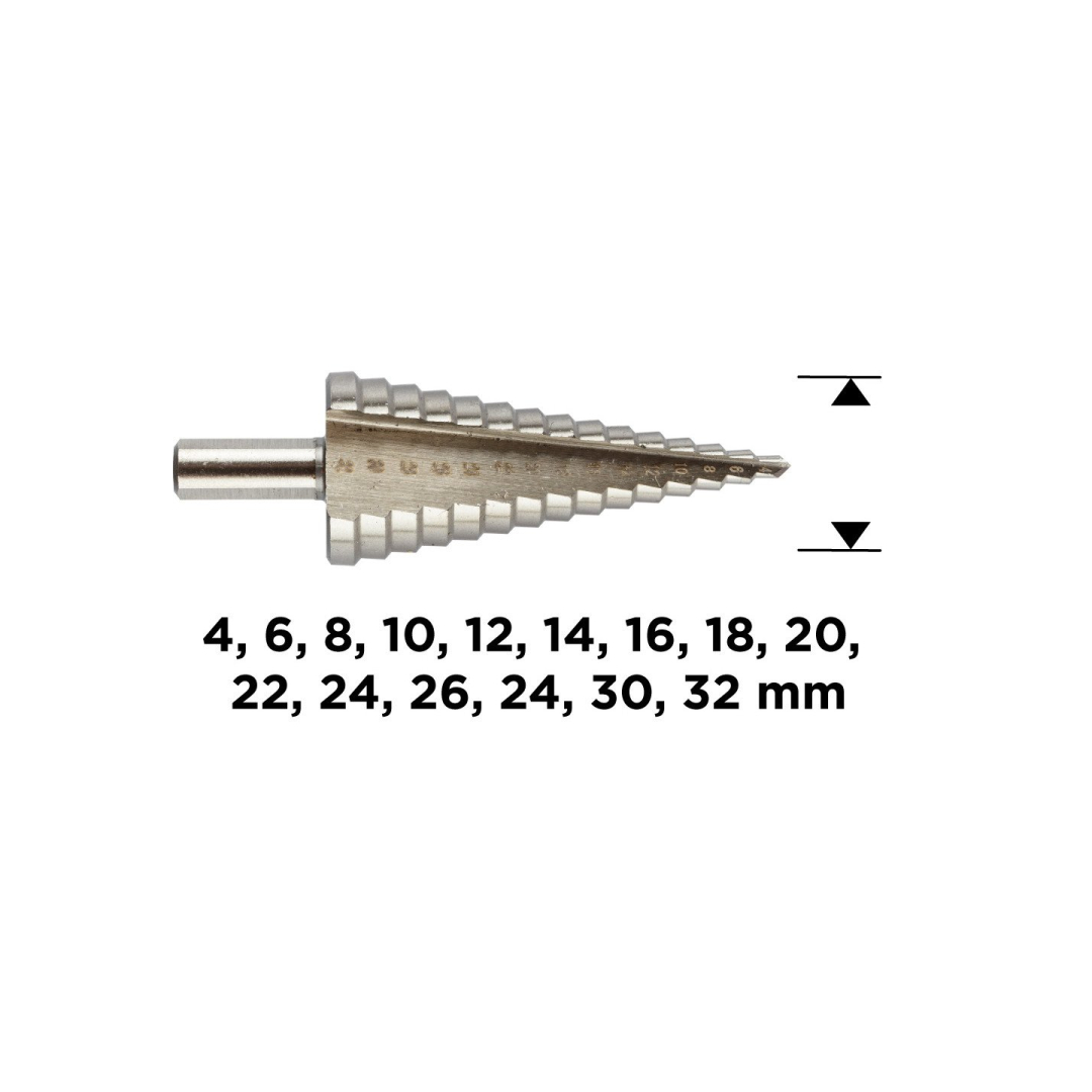 Pakopinis grąžtas 4-32 mm 8
