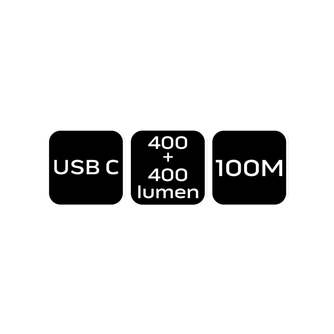 Pakraunamas žibintas ant galvos  LED 2.0   400 lm+400 lm 7